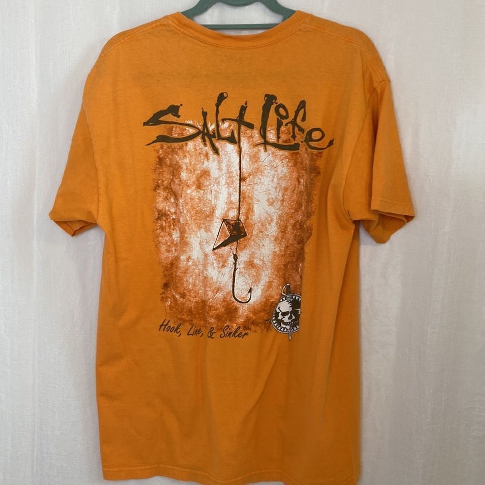 Salt Life tee Shirt Short Sleeve Graphic Back and Logo Front Large